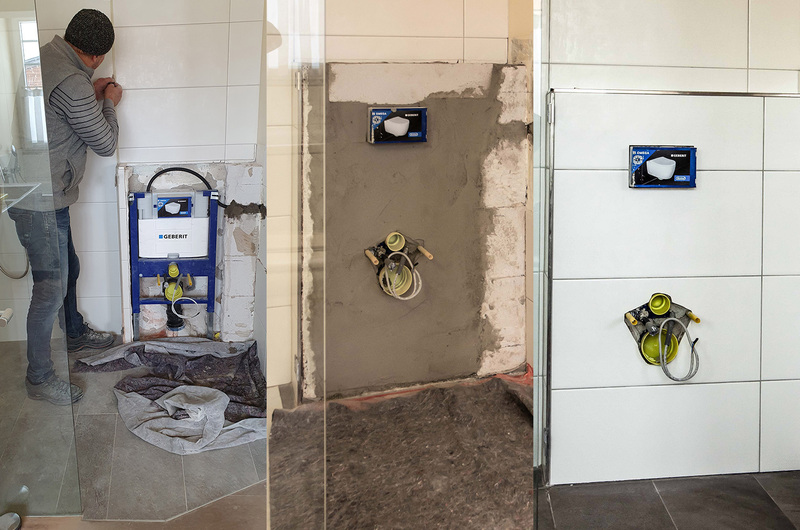 Umbau im Badezimmer von einem Standard-WC zu einem Dusch-WC