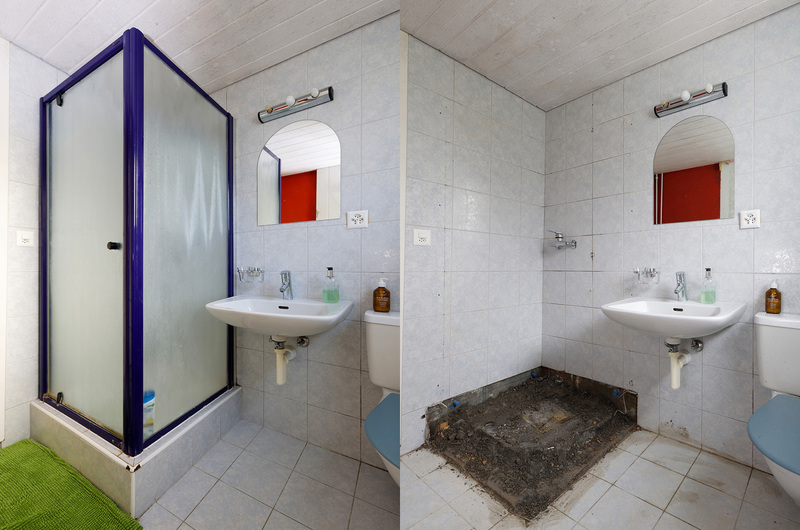 Sanierung Badezimmer: Entfernung alte Duschkabine