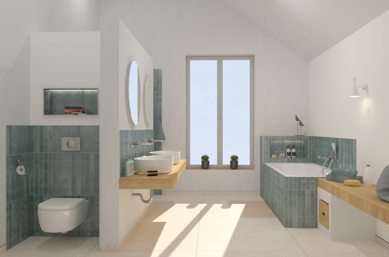 3D Rendering von einem Badezimmer von Villeroy & Boch