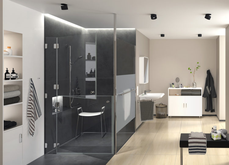 Renovieren Badezimmer mit bodenebener Duch von glassdouche